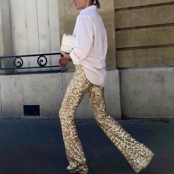Zara Limited edition sequin flare pants - Picture 2 of 11